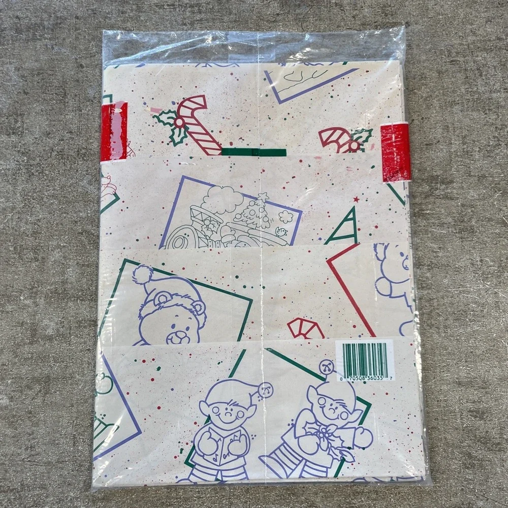 Vintage Cleo Christmas Color Your Own Wrapping Paper Holiday Gift Wrap‎ NEW